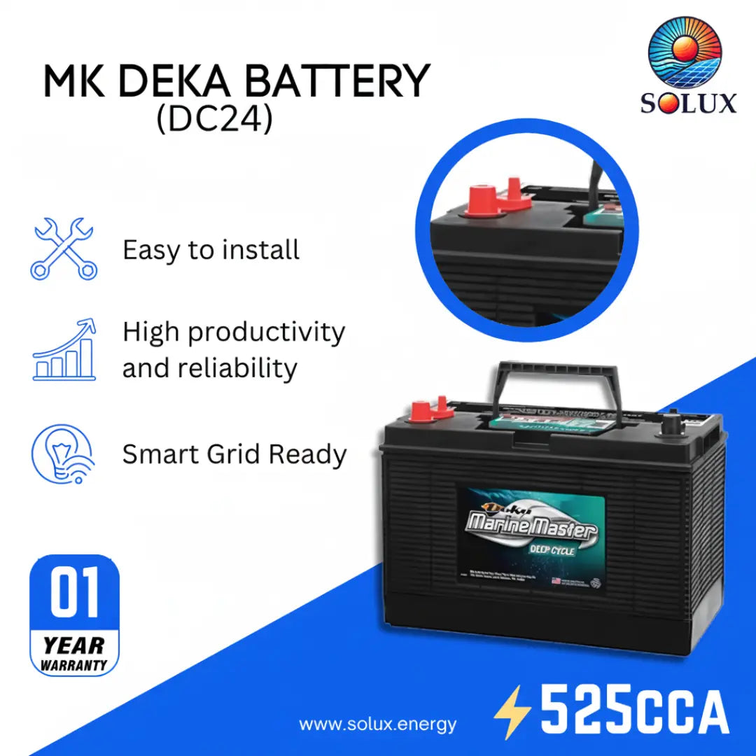 This is an image of MK Deka DC24 Battery 12V FLA